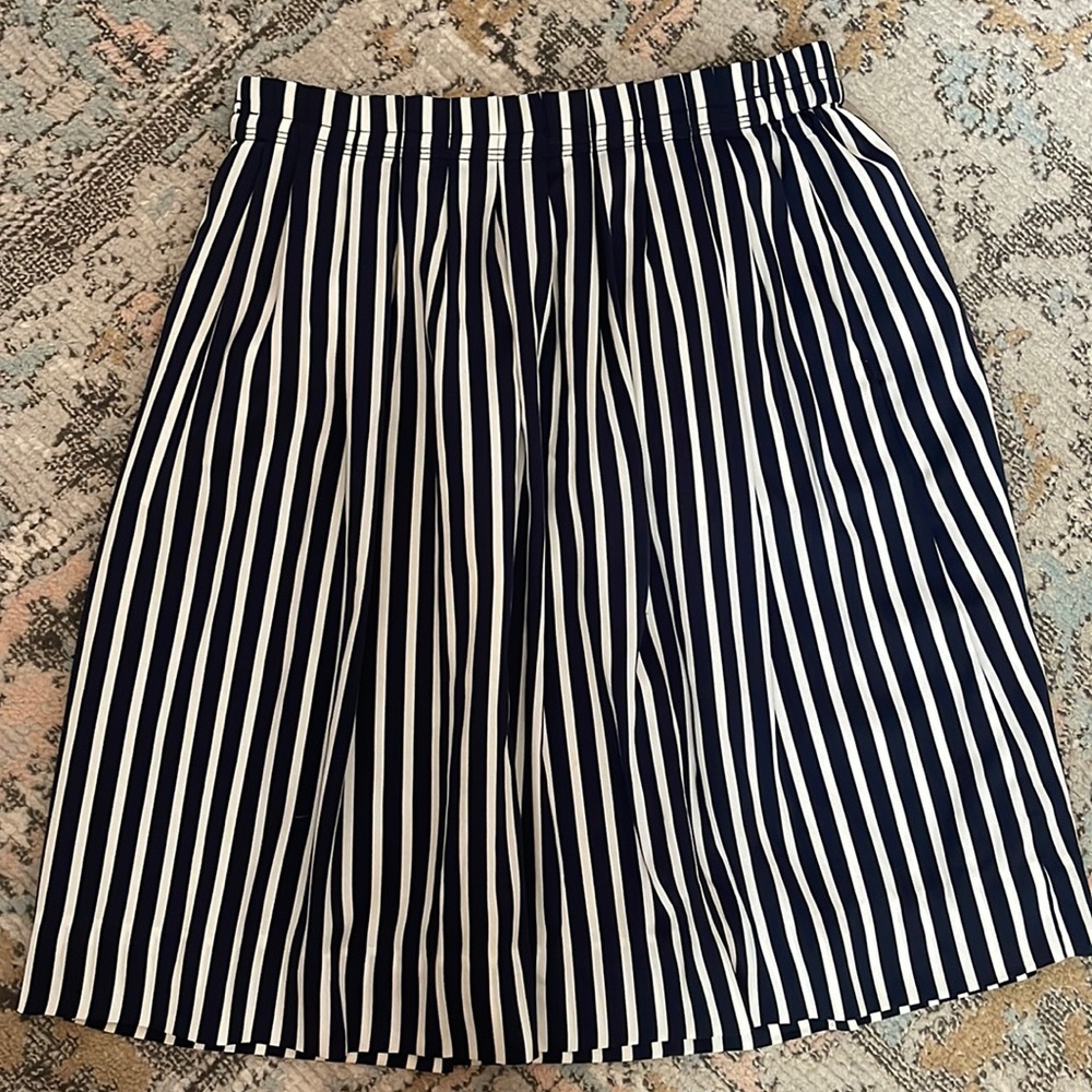 J. Crew Navy Striped Skirt